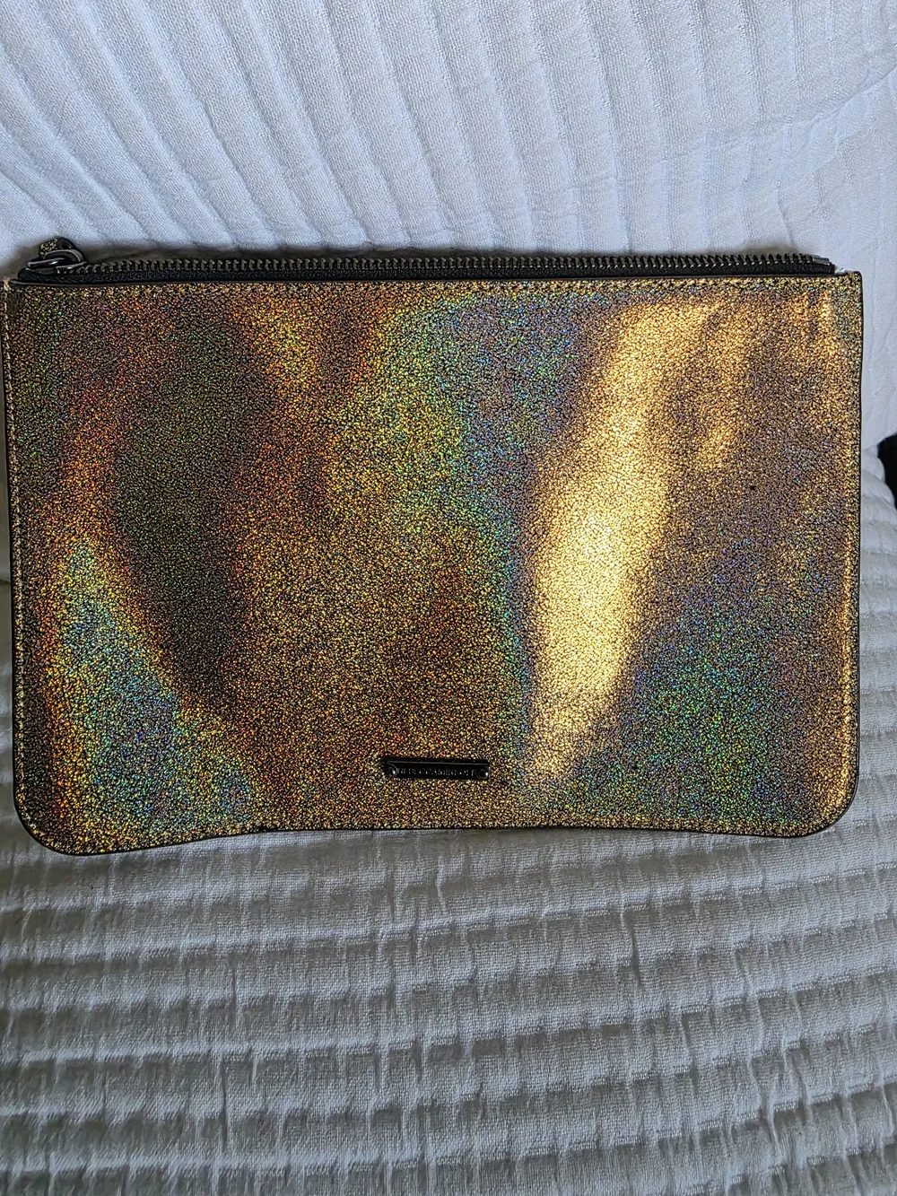 Rebecca Minkoff Iridescent Gold Studded Wristlet